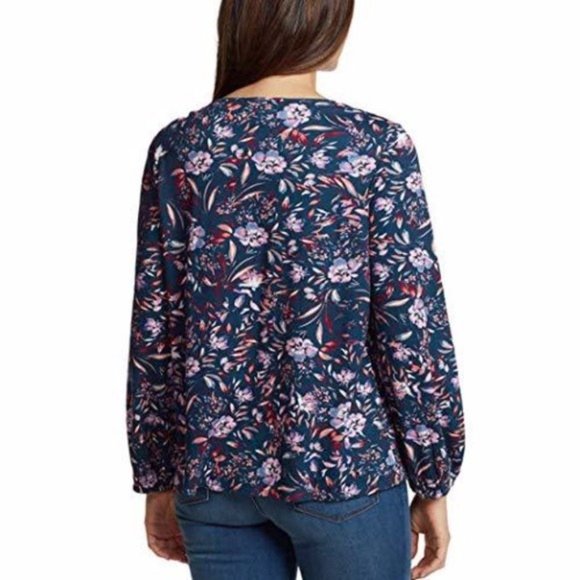 VINTAGE AMERICA Floral Printed Long Sleeve Blouse - NWT - Picture 2 of 3